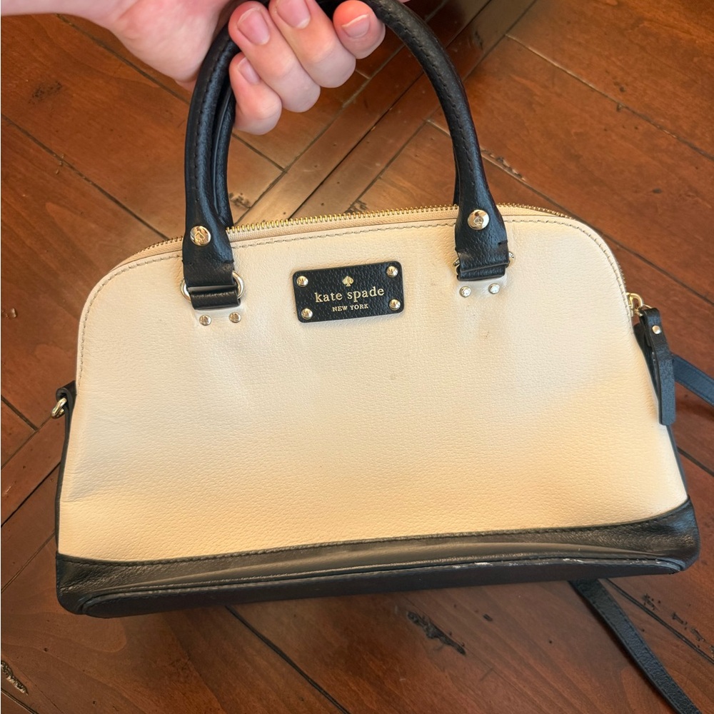 Kate Spade New York Cream and Black Dome Satchel USED